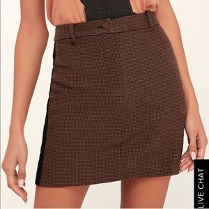 J.O.A. Skirts - Abbott Brown Houndstooth Mini Skirt from Revolve J.O.A. Skirts - Abbott Brown Houndstooth Mini Skirt from Revolve